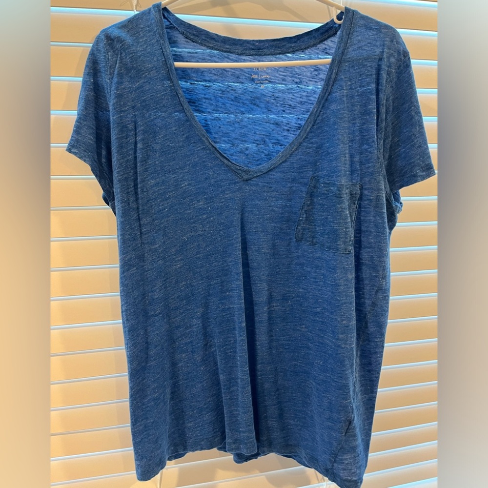 JCrew Vneck Linen Tshirt